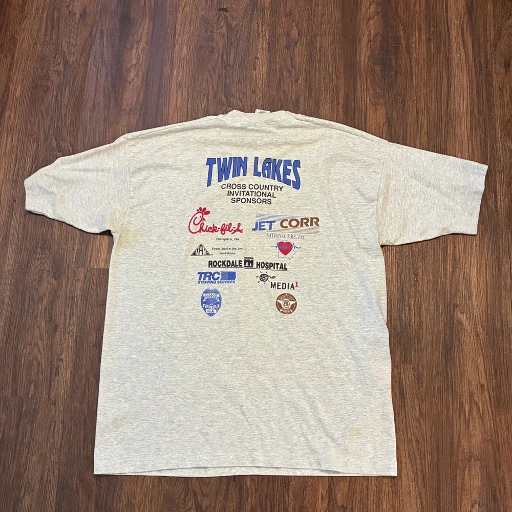 Vintage Twin Lakes Cross Country Invitational T-Shirt XL Gray Rockdale County